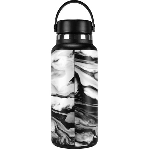 Black and White Marble Ink Hydro Flask 32oz Wide Mouth Skin
